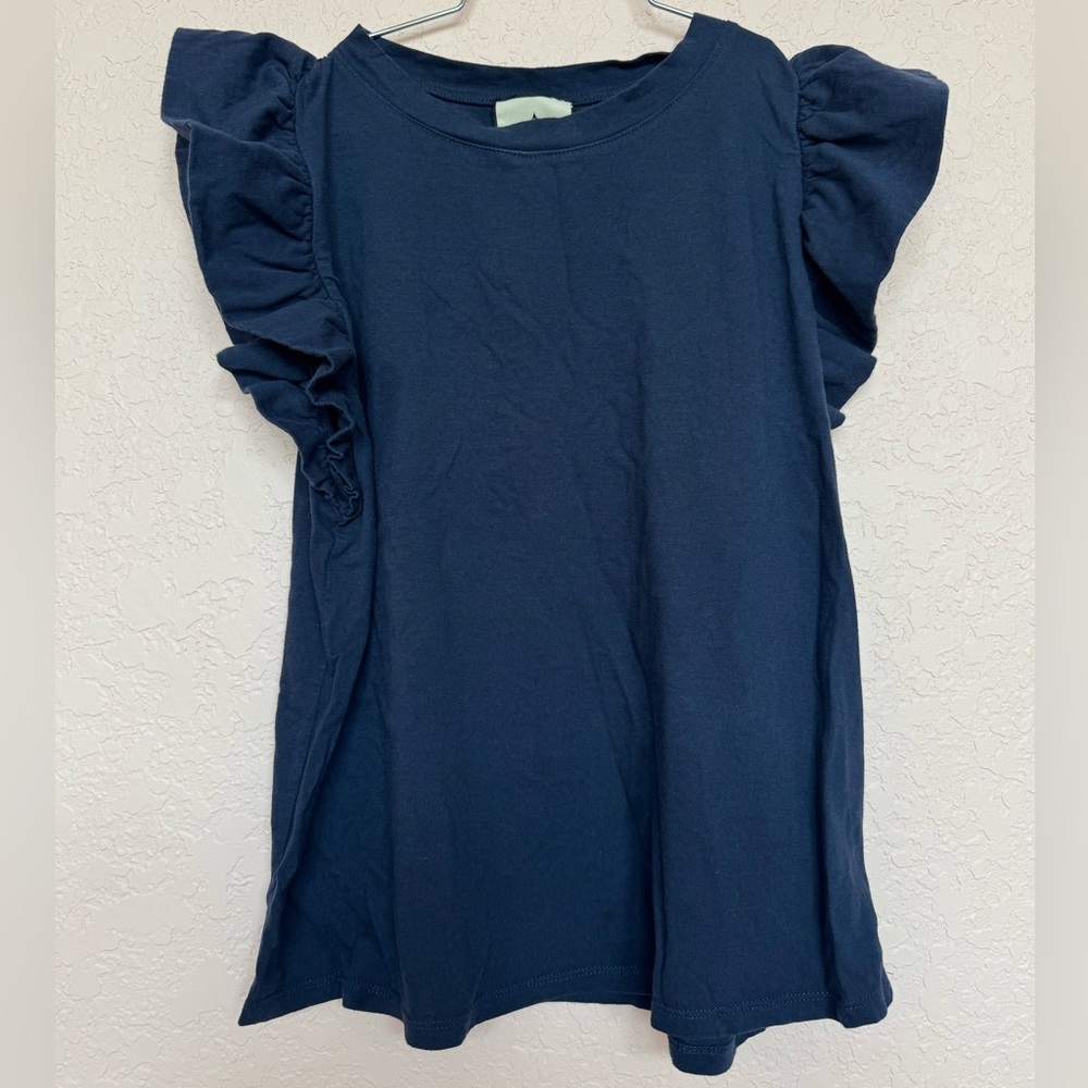 Tuckernuck Flutter Sleeve Top in Navy